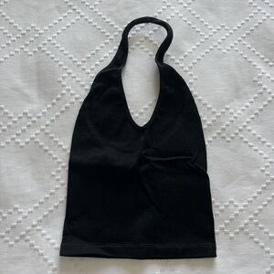 Urban Outfitters Black Ribbed Halter Top
